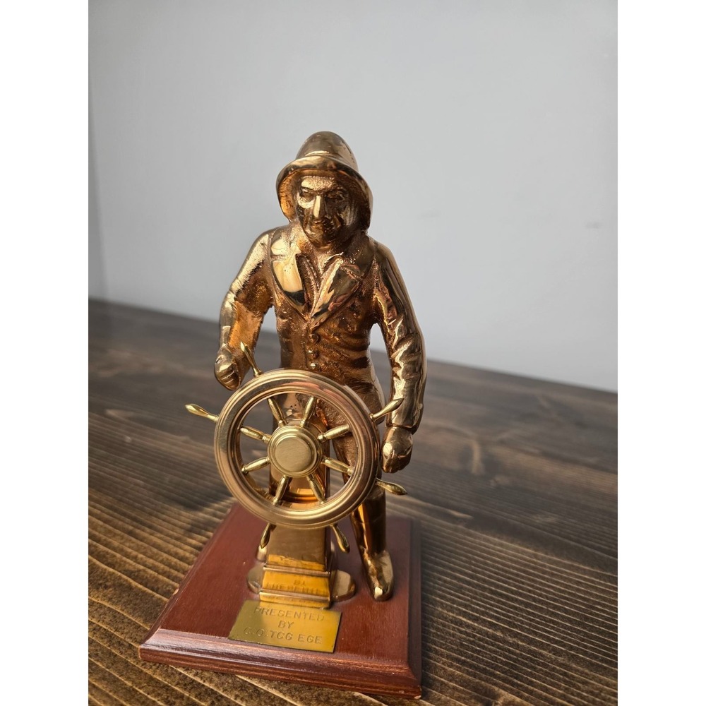 Vintage "Presented by‎ C.O. TCG EGE" Naval Presentation Plaque / Ship Souvenir